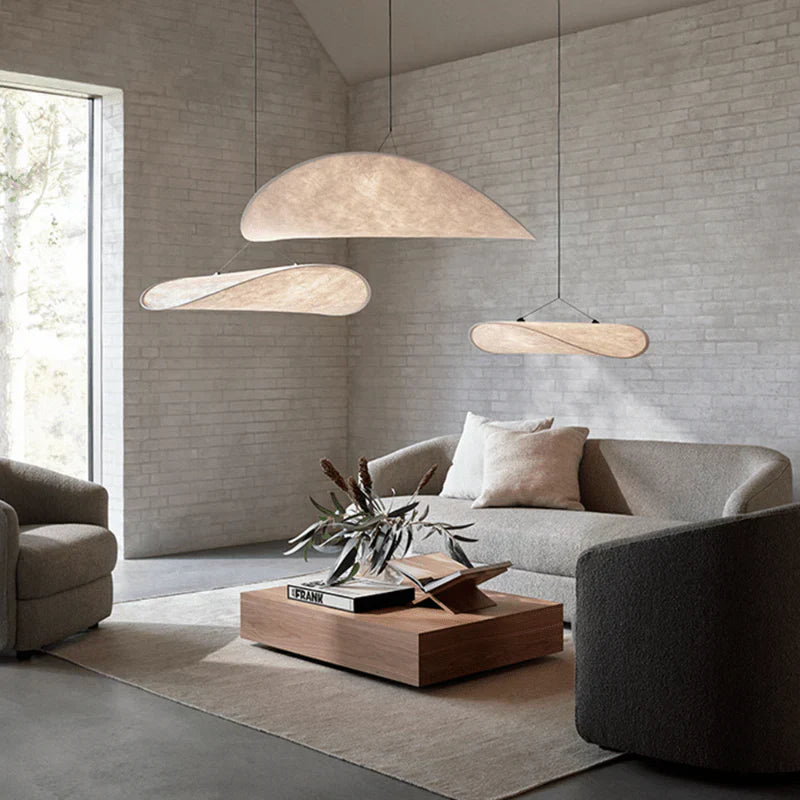 Japandi design hanglamp in de vorm van een verlengd paneel – moderne elegantie