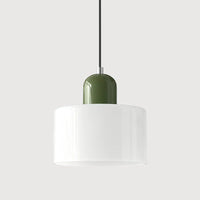 Moderne hanglamp van gekleurd glas in Bauhaus-stijl