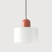 Moderne hanglamp van gekleurd glas in Bauhaus-stijl