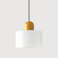 Moderne hanglamp van gekleurd glas in Bauhaus-stijl