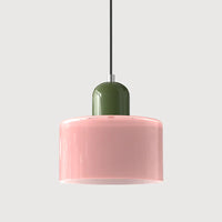 Moderne hanglamp van gekleurd glas in Bauhaus-stijl