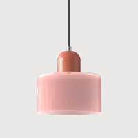 Moderne hanglamp van gekleurd glas in Bauhaus-stijl
