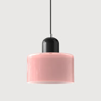Moderne hanglamp van gekleurd glas in Bauhaus-stijl