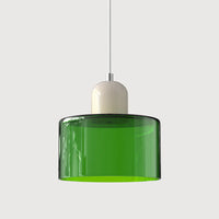 Moderne hanglamp van gekleurd glas in Bauhaus-stijl