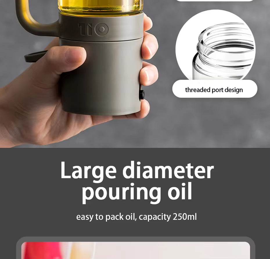 Gourmet Mist 250ml Hoge Borosilicaatglas Olie Sprayfles – Perfect voor Gezond Koken