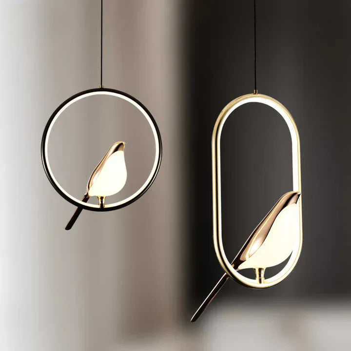 Luxe Hanglamp met Gouden Vogel