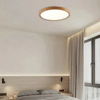 Moderne ronde LED plafondlamp met houten frame
