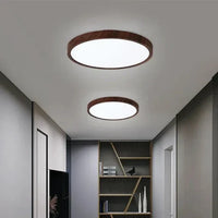 Moderne ronde LED plafondlamp met houten frame