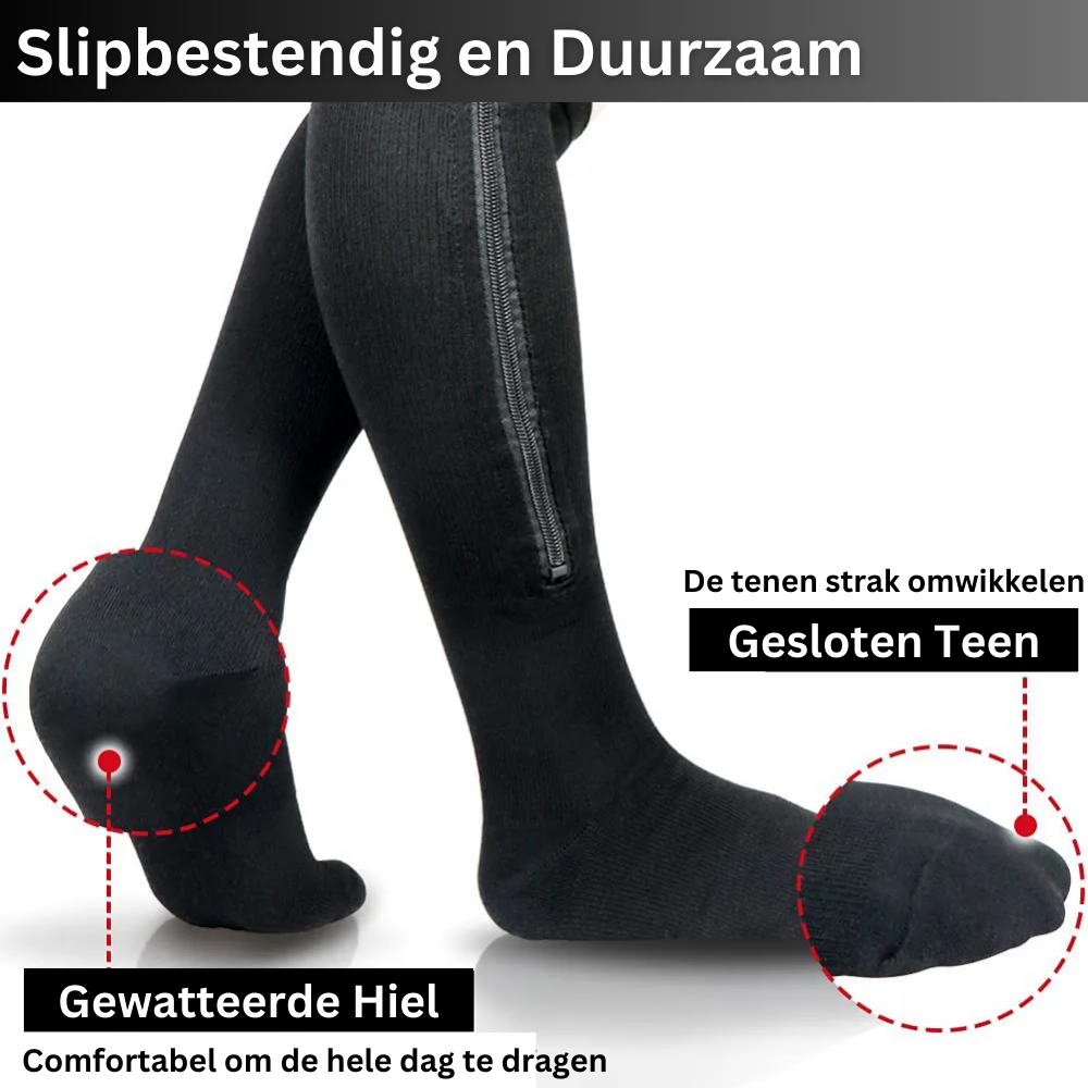 Compressiekousen 2.0 Met Rits | Verbeterd Comfort