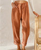 Corduroy broek met hoge taille | Losvallende corduroy broek voor dames, millenniumstijl