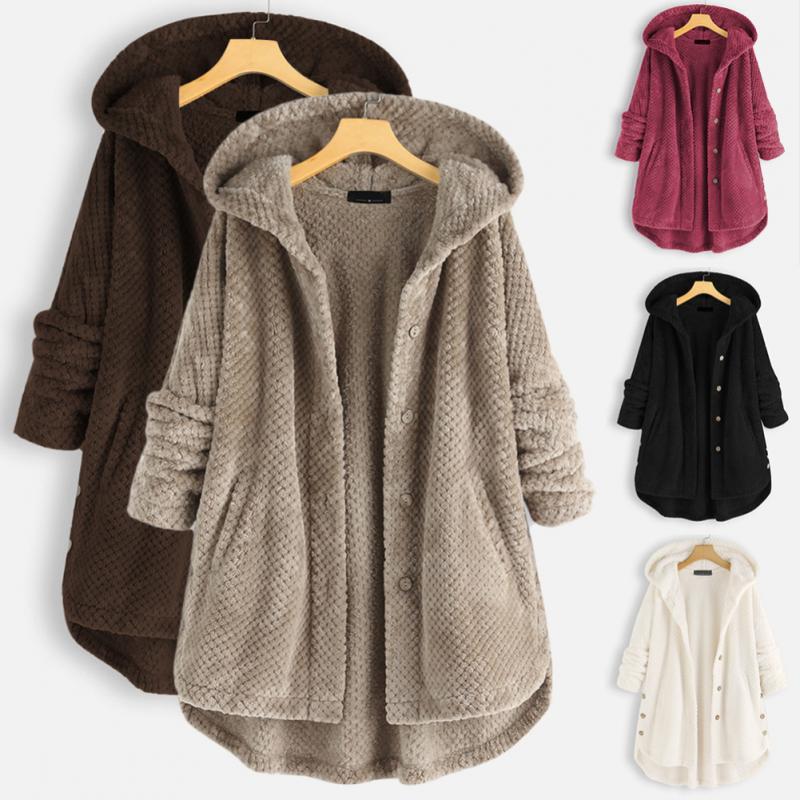 FleeceFinesse | Elegant gesneden fleecejas met capuchon, perfect voor elk figuur